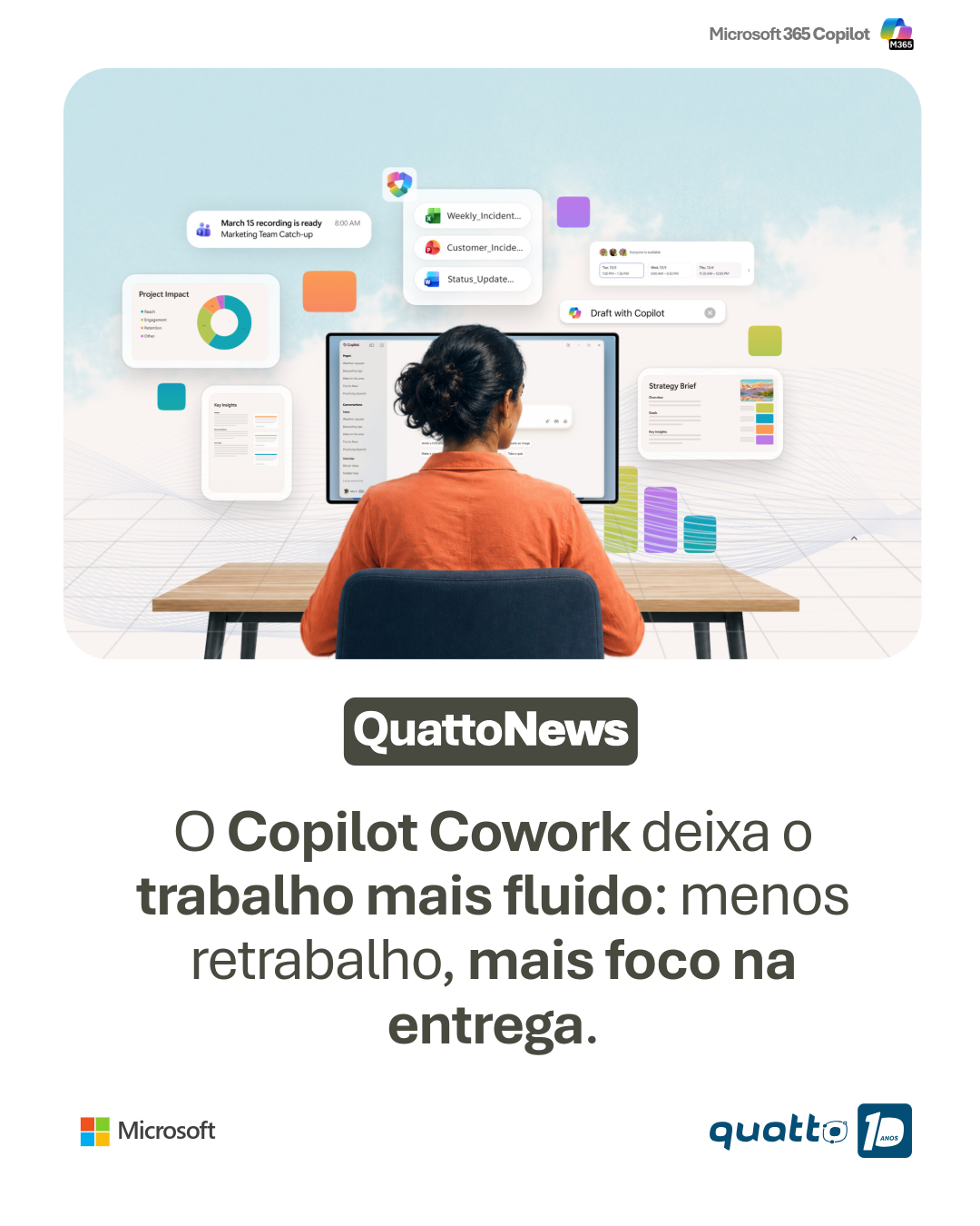 O Copilot Cowork deixa o trabalho mais fluido: menos retrabalho, mais foco na entrega